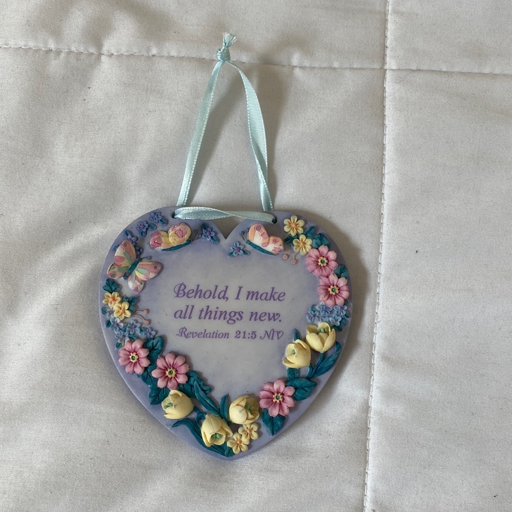 ♻️Signs of the Times Vintage Glass Hanging Scripture (NWT) ♻️